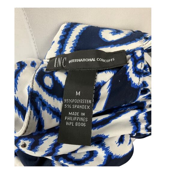 INC International Concepts Maxi Dress Halter Blue White Indie Babydoll Medium - Picture 10 of 12